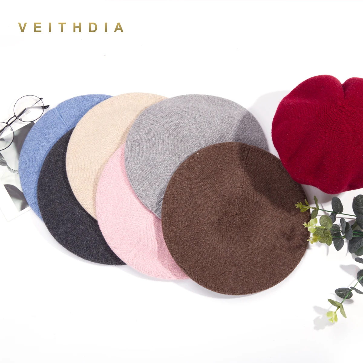 Новые зимние шапки береты VEITHDIA однотонные шерстяные кашемировые женские теплые