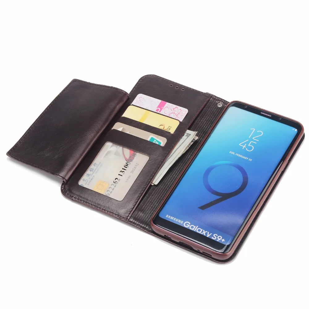 Чехол для телефона samsung Galaxy S5 S6 S7 edge s8 s9 plus note 5 note8 note5 слоты карт роскошный флип