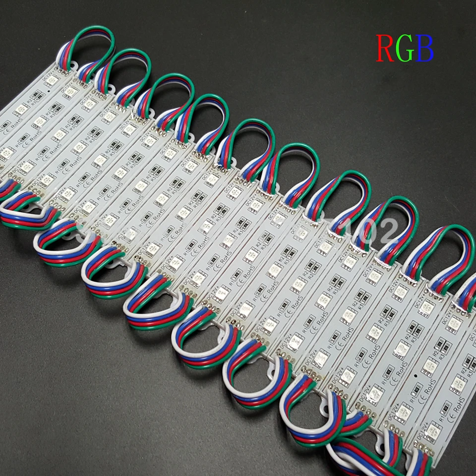 20 шт. IP65 5050 3 светодиодный водонепроницаемый теплый белый RGB светильник для литья