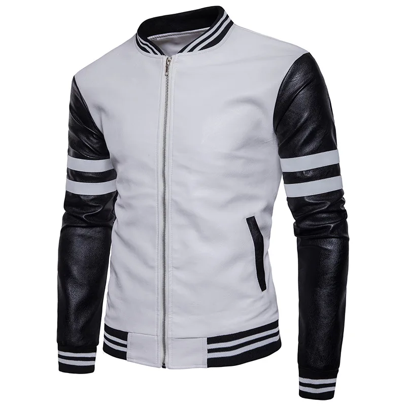 Кожаные куртки Новые прибытия motorcyclemen Мужская Кожаная куртка jaqueta de couro masculina