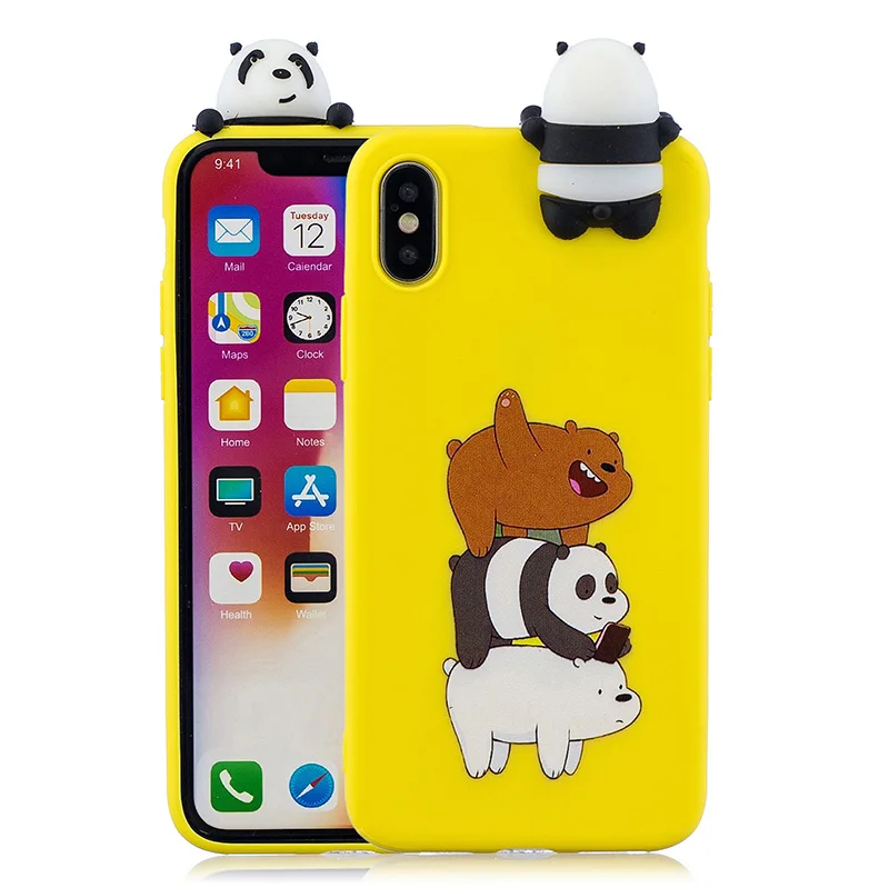 3D милый мультипликация силиконовый чехол айфона айон афон айфон Iphone XS MAX чехлы