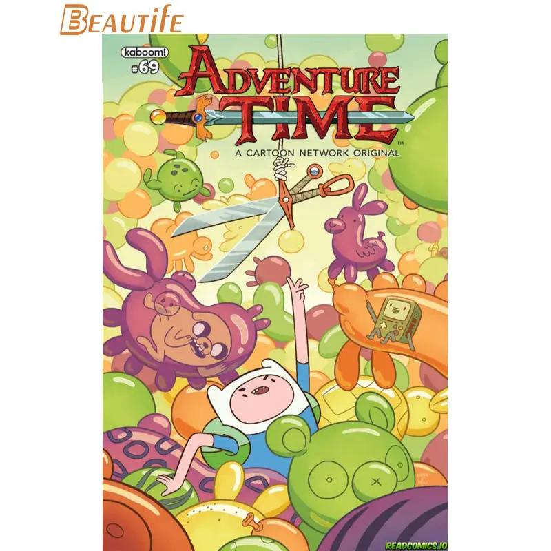Тканевый плакат из шелковой ткани adventure time украшение для дома настенное