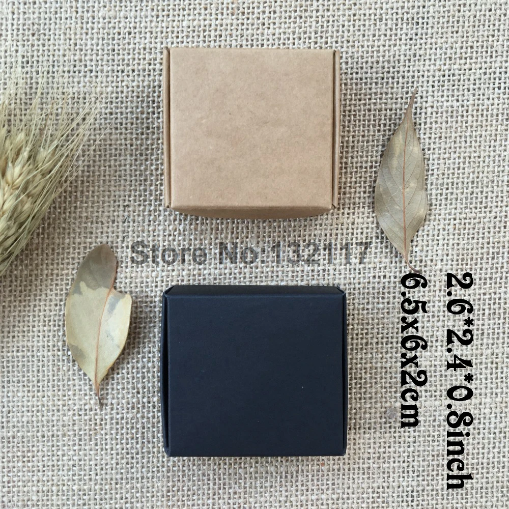 

50PCS 6.5*6*2cm Natural Kraft Carton Packing Box Caixa Presents Candy Box Wedding Favors and Gifts for Guest Soap Package Boxes