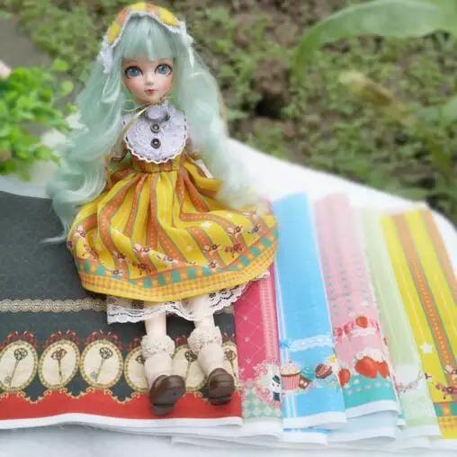 

6PCS/LOT Diy Handmade Doll clothes Chiffon material Fabric For Sewing Doll Clothes Dress for Blyth Licca bjd 1/6 doll