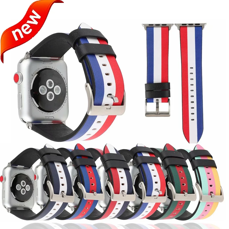 Ремешок из мягкой кожи для apple watch band 42 мм 44 и 4 40 браслет iwatch Series 3 2 1 38 мм|Ремешки