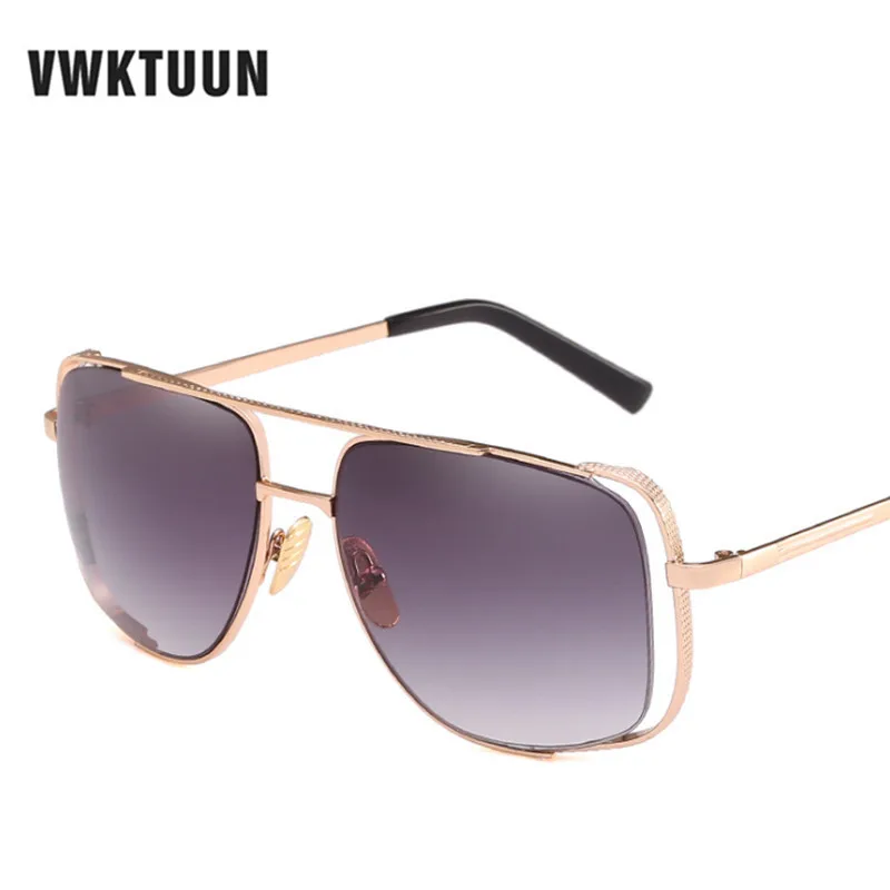 

VWKTUUN Vintage Sunglasses Men Women Hollow Frame Points Gradient Lens Sun glasses For Men Square Shades Mirror UV400 Eyewear