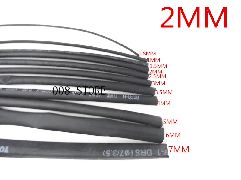 

5 Meter High Quality Black Heat Shrinkable Tube Shrink Diameter 2mm