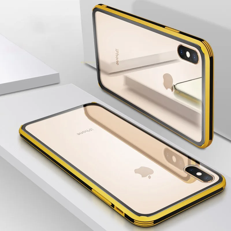 Модный чехол для iPhone 7 8 Plus X XS Max мягкий силиконовый бампер закаленное стекло