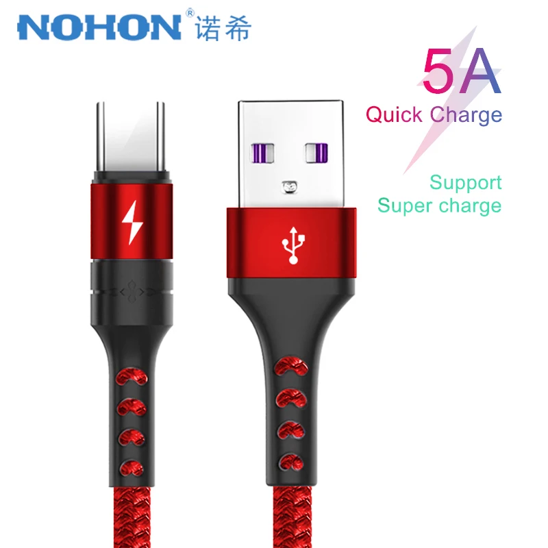 NOHON 5A usb type C кабель быстрое зарядное устройство для huawei mate 9 10 20 Pro шнур быстрой