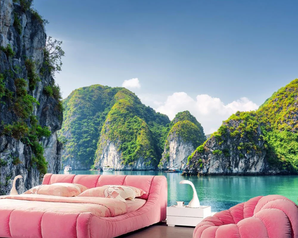 Papel де parede Вьетнам море Crag бухта природа 3d обои гостиная спальня ТВ диван фон