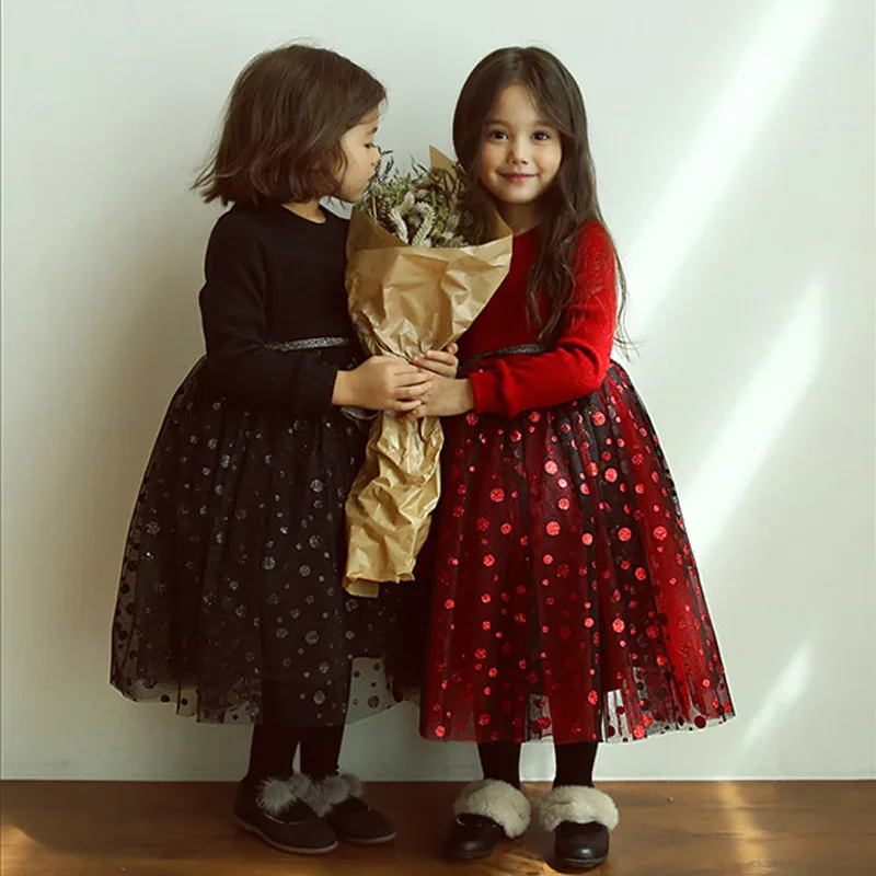 Новинка 2018 зимнее бархатное платье для девочек детское платье-пачка принцессы