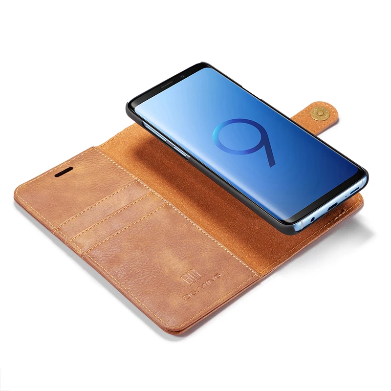 Винтажный кожаный чехол-книжка Haissky для Samsung S9 S8 Plus S7 Edge съемный магнитный