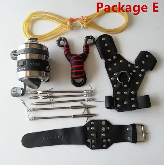 Package E Мощная многофункциональная мишень для стрельбы из лука, рыбная Рогатка катапульта для охоты, рыбалки, Sling Shot с дротиками, аксессуары - Цвет: Package E