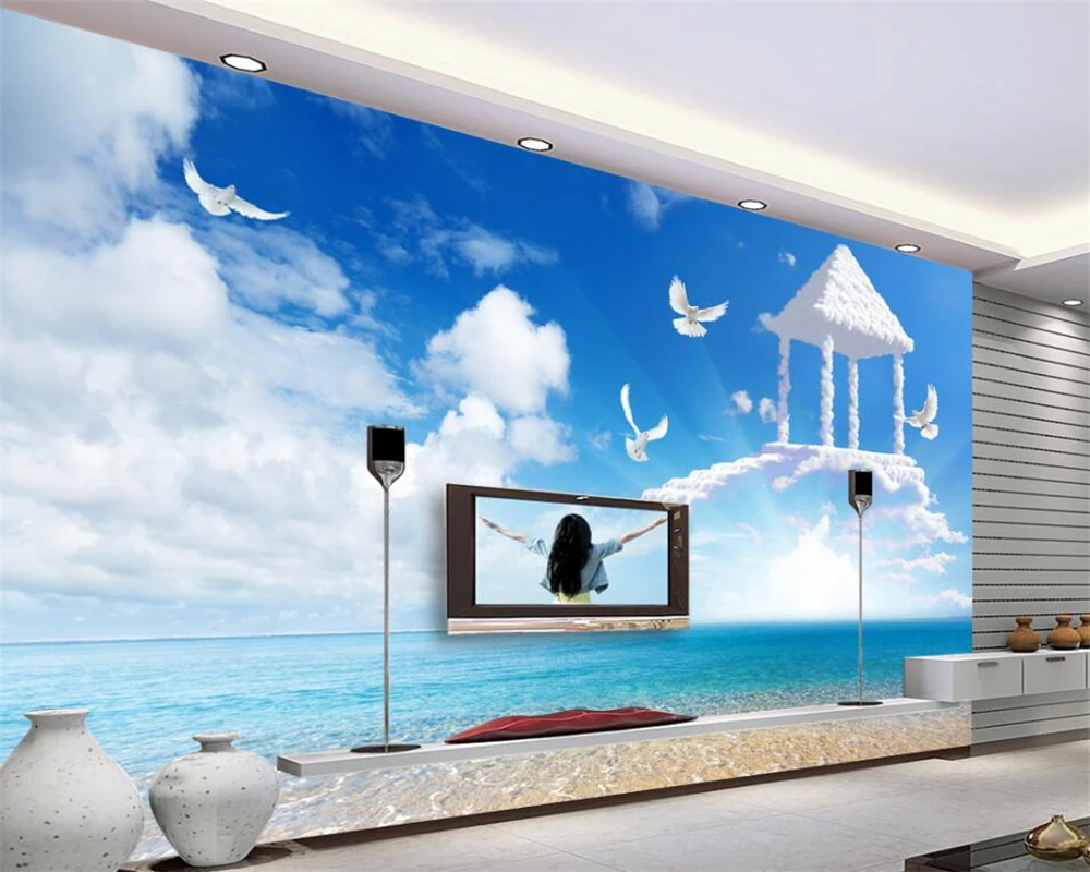 Beibehang пользовательские обои 3D море Небесный с лестницей фрески Гостиная ТВ фон 3d