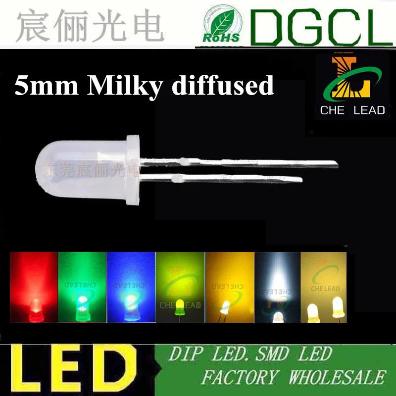 100 шт. 5 мм светодиодов красный/зеленый/синий/желтый/белый/теплый