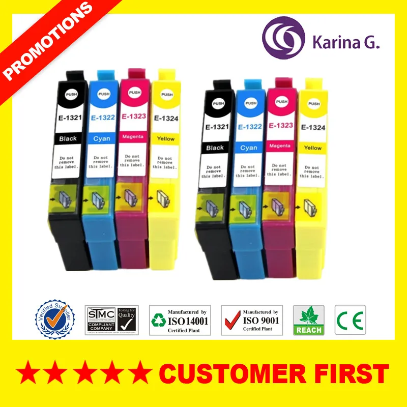 Совместим с Epson T1321 T1322 T1323 T1324 чернильный картридж для принтера Stylus N11 NX125 NX130 и т.