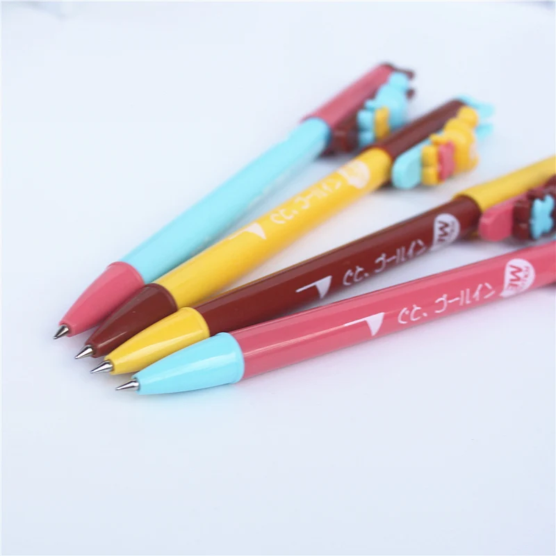 5 шт./лот пластиковая шариковая ручка с мультяшным декором для студентов офиса
