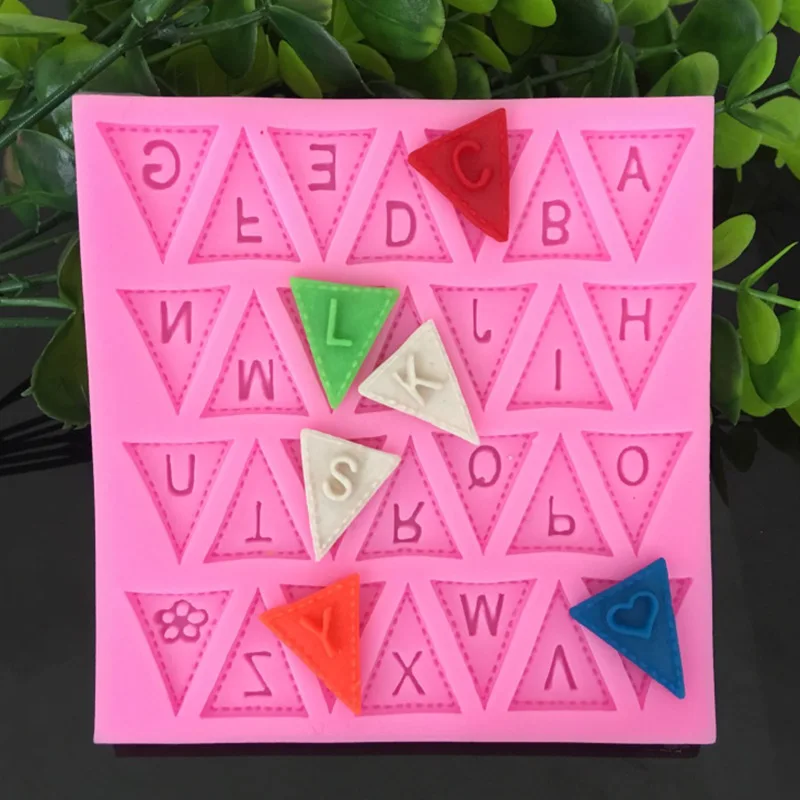 Flag Shape English Letters Silicone Mold Chocolate Fondant Cake Decorating Tools Cooking tools Party Cupcake Gumpaste Moulds | Дом и сад