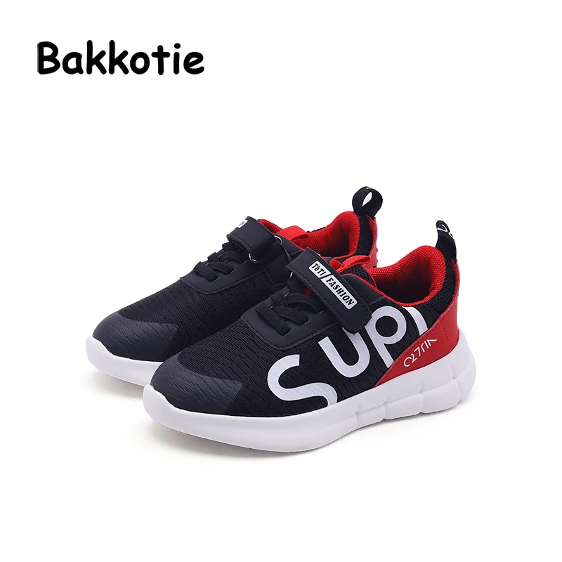 Bakkotie 2018 New Fashion Autumn Kid Soft Black Brand Shoes Baby Boy Casual Girl Sport Sneaker Child Mesh Flats Trainer | Детская одежда