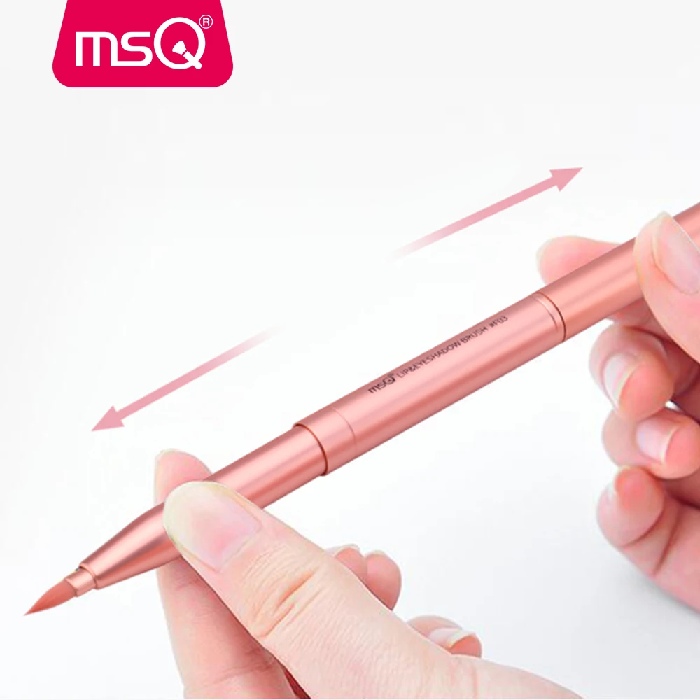 MSQ, одна Кисть для макияжа, гребень для бровей, карандаш, двойной конец, портативный и выдвижной блеск для губ, кисти для макияжа, косметические инструменты для красоты