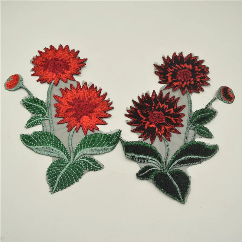 10 шт. красный кружева вышитые венеция африка нигерия цветок патчи для diy одежда