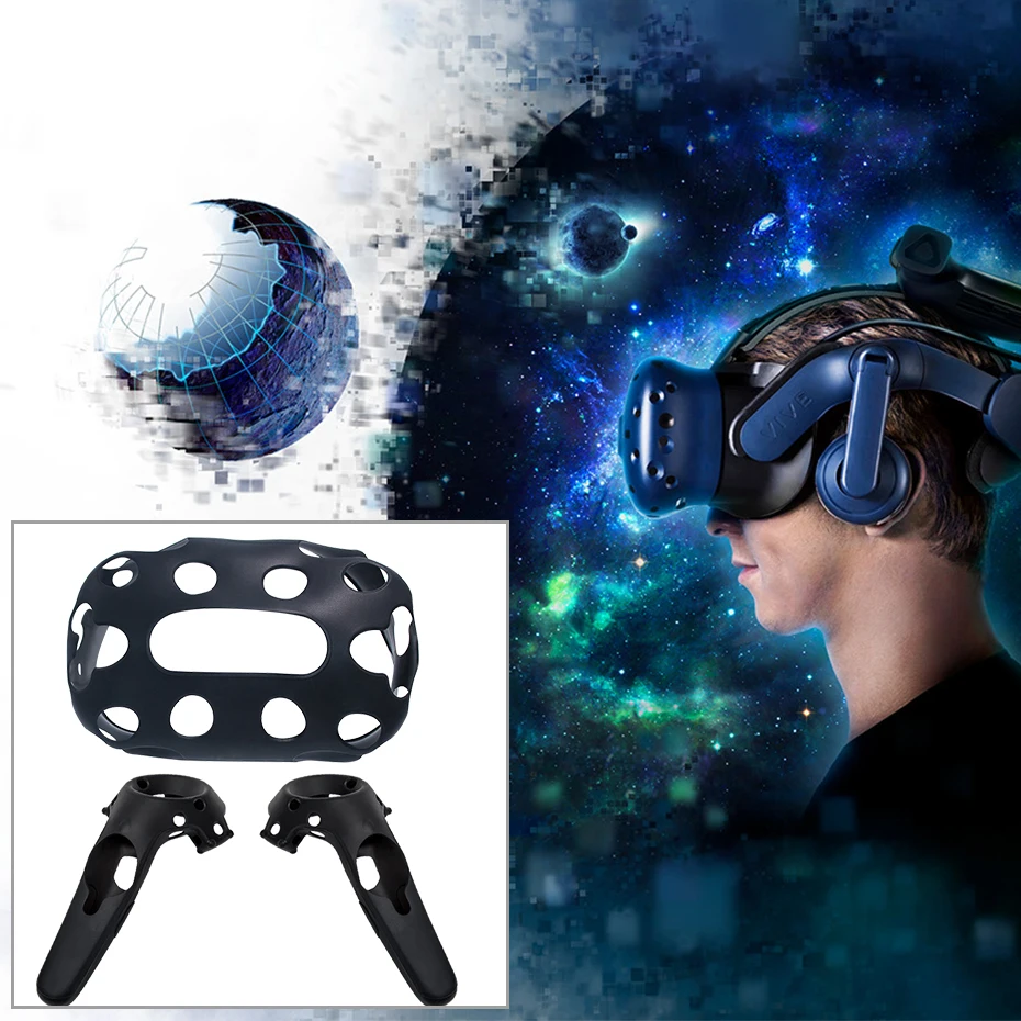 Силиконовый защитный чехол со шлемом для гарнитуры Htc Vive Pro с ручкой контроллера