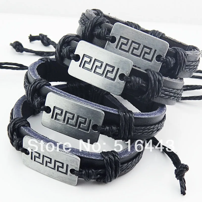 

Новое поступление, 12 шт., оптовая продажа, модные ювелирные изделия, лот, классные браслеты из сплава и кожи для мужчин и женщин A518