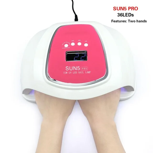 72W Высокая мощность 80 Вт/72 Вт/54 Вт SUN5 PRO УФ лампа SUNX светодиодный светильник для ногтей сушилка для всех гелей лак для ногтей светильник для солнца с инфракрасным зондированием - Цвет: 72W