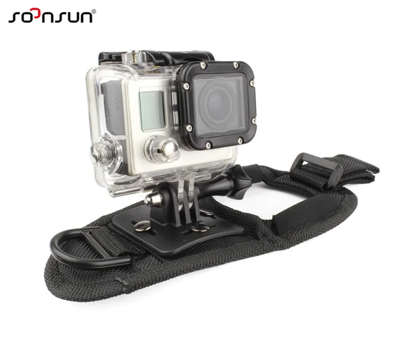 SOONSUN Glove Wrist Band Hand Strap Belt Mount for Gopro Hero 7 6 5 4 3 2018 Xiaomi Yi SJCAM Go Pro Accessories | Электроника