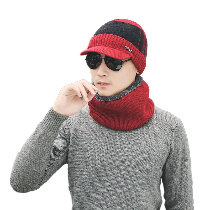 2018 зимние Шапки Skullies шапочки шляпу для Для мужчин женщин шерстяной шарф шапки