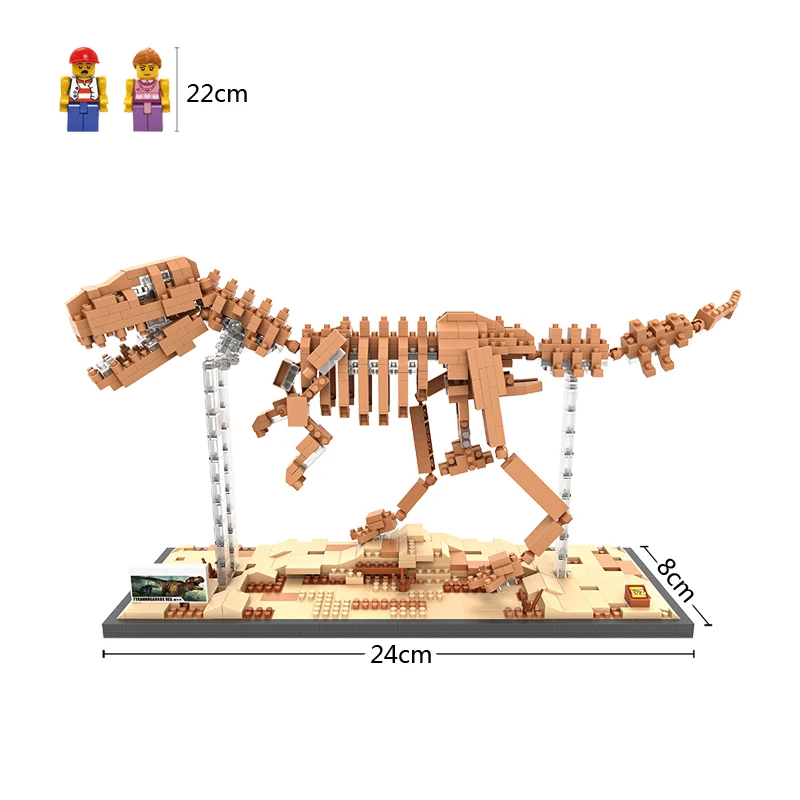 LOZ динозавр Fossil тираннозавр рекс Велоцираптор Трицератопс череп модель Алмазный