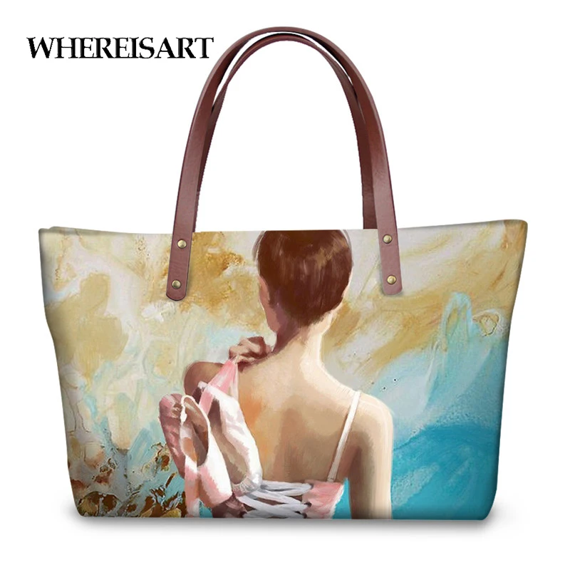Женская сумка тоут WHEREISART роскошная для танцев балета девушек на плечо высокое качество сумки покупок женщин