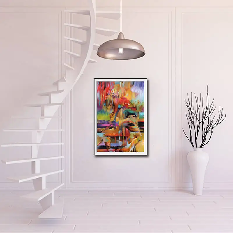 Abstract Art Male and Female Dancers Oil Painting On Canvas HD Print Wall Stickers For Home Living Room Bedroom Decorat | Дом и сад
