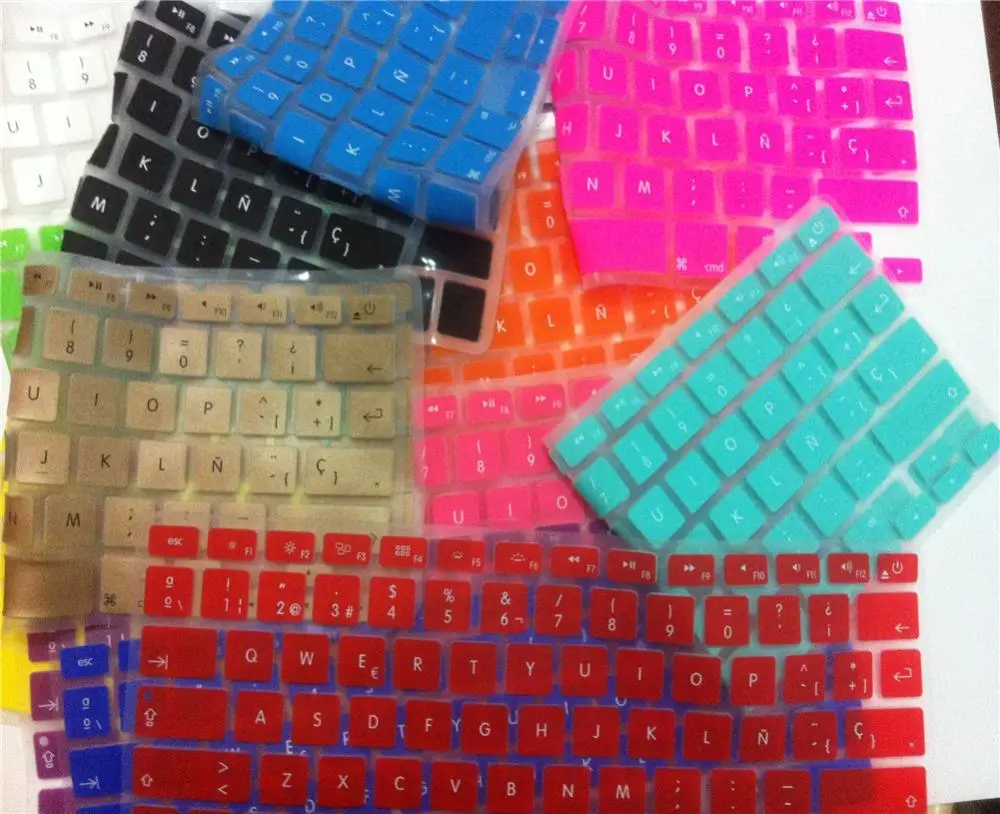 5 шт. силиконовые чехлы для клавиатуры Macbook Air Pro Retina 13 15|spanish keyboard cover|keyboard coversilicone