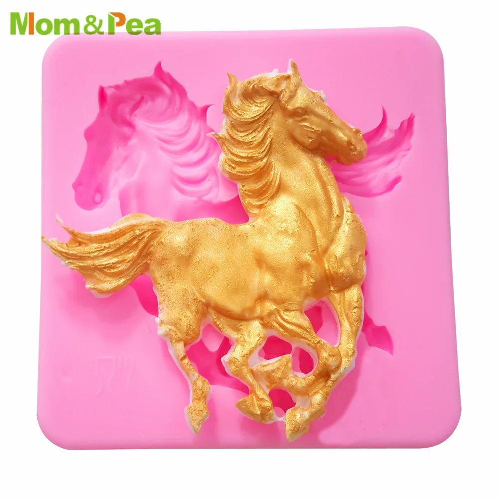 Силиконовая форма Mom & Pea MPA0760 в форме лошади украшение для торта 3D помадки пищевой
