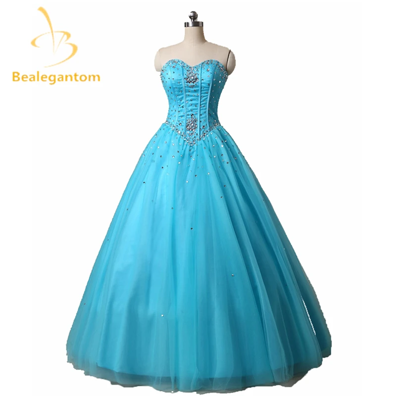

Bealegantom Fashionable Cheap Quinceanera Dresses 2019 Ball Gown with Beaded Crystal Lace Up Sweet 16 Dresses In Stock QA967