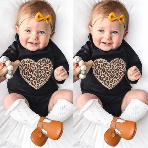 Новое поступление боди для маленьких мальчиков и девочек с леопардовым принтом