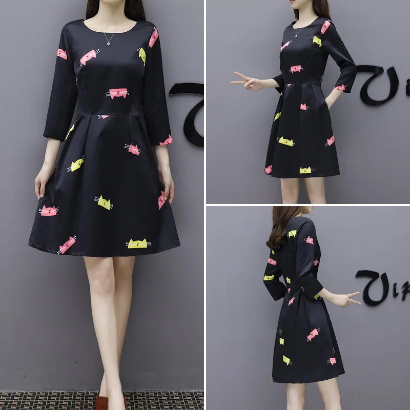 Новинка весна осень 2018 женское корейское облегающее модное свободное платье с