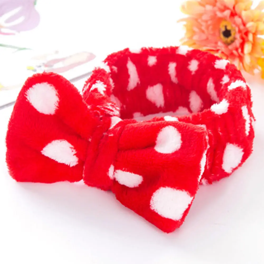 Женские волосы головные уборы Прекрасный Бант в горошек Полосатый Мягкий душ повязка на голову банный спа волосы макияж милый богатый эластичный - Цвет: as picture