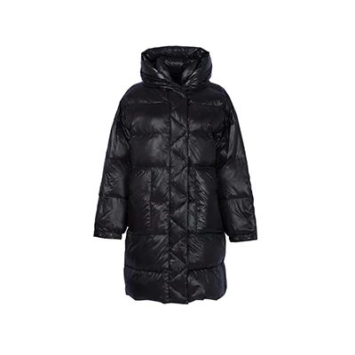 Black Пуховик, женский пуховик, зимнее пальто, abrigos mujer invierno, doudoune femme hiver, свободное, с капюшоном, толстое, длинное, корейское пальто w - Цвет: Black