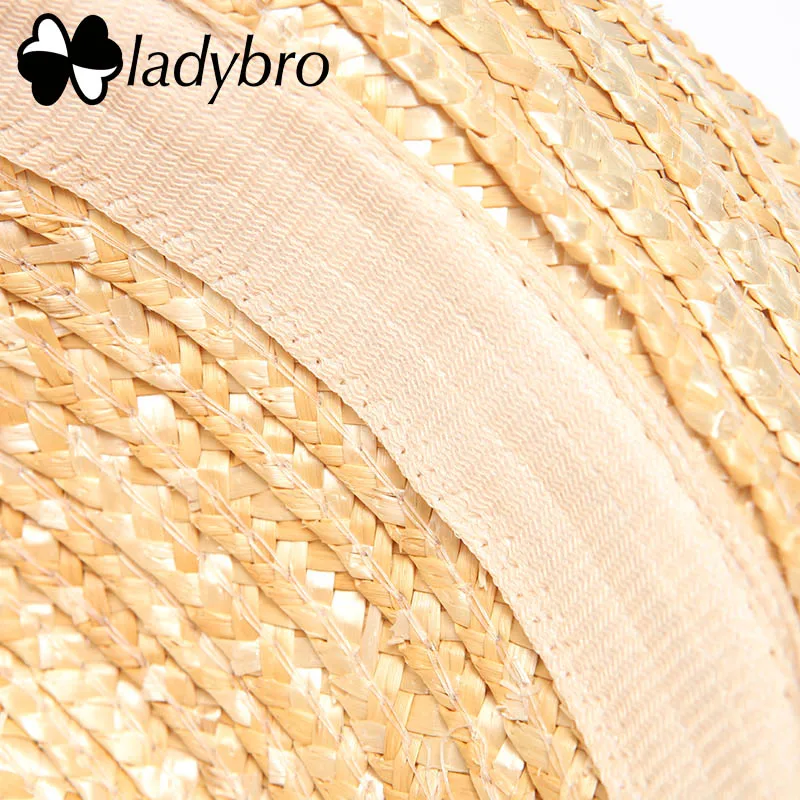 Женская соломенная шляпа Ladybro повседневная брендовая классическая с бантом от