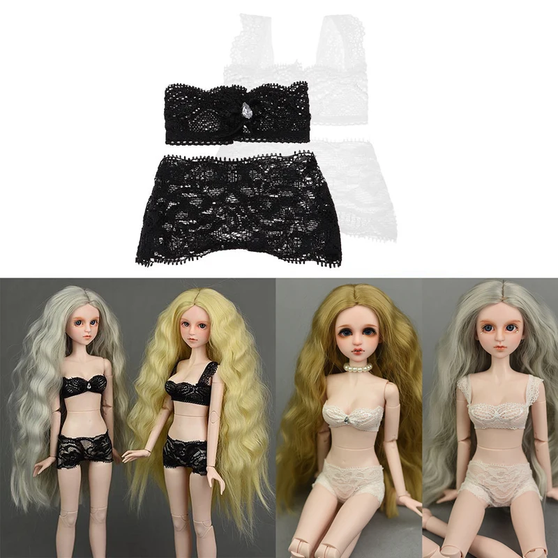 2 комплекта белых кружевных топов и подтяжек нижнее белье для 1/4 BJD SD Xinyi 45 50 см