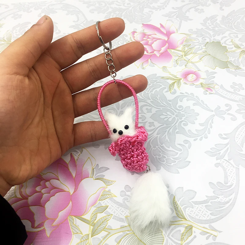 6 шт Оптом Бутик смешанный цвет плюшевый милый брелок Лисичка для украшений и
