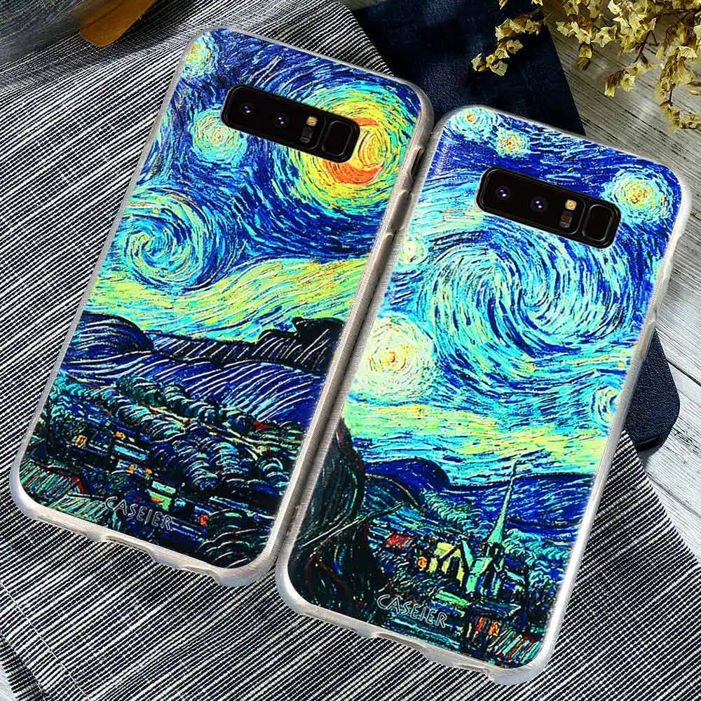 Caseier роспись чехла для телефона Samsung Galaxy S6 S7 edge S8 Plus Note 8 Чехол Ван Гог Звездная ночь
