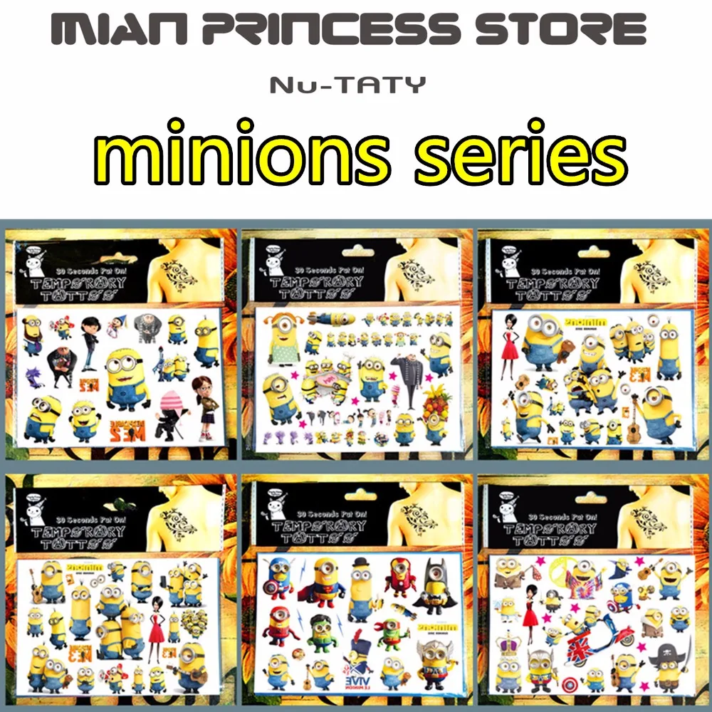 Детские наклейки с миньонами SHNAPIGN модные летние водонепроницаемые в стиле Эльзы