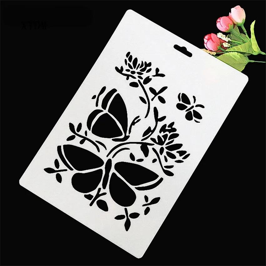 Dragonfly plastic mold shield DIY cake scrapbook stencils hollow Embellishments printing lace ruler Valentine's Day | Дом и сад