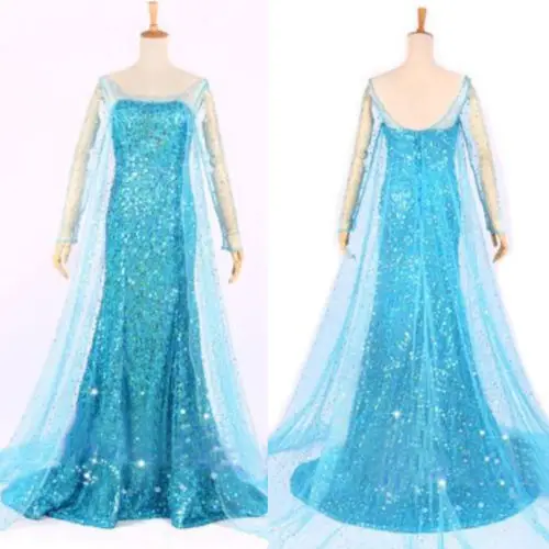 Elsa Queen Princess Adult Women Cocktail Party Dress Costume Dresses | Женская одежда