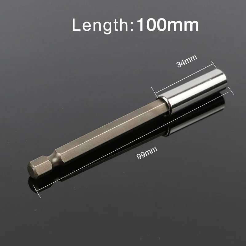 100mm 1/" шестигранный хвостовик долото с длинной ручкой Отвертка наконечник держатель Удлинитель Набор бит 60 мм 75 мм 100 мм 150 мм быстрая замена ручного инструмента гнездо - Цвет: 100mm