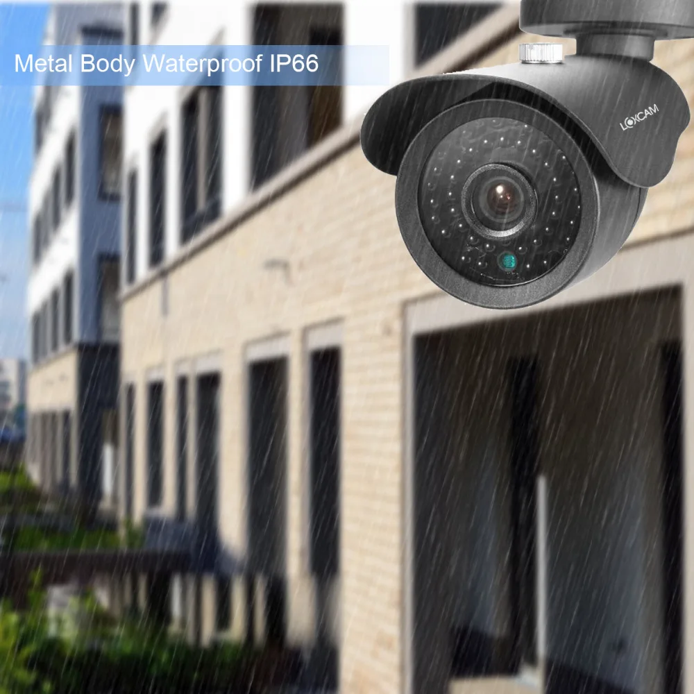 LOXCAM H.265 + 8 каналов 5 Мп система видеонаблюдения 2 МП 4 металлическая IP66