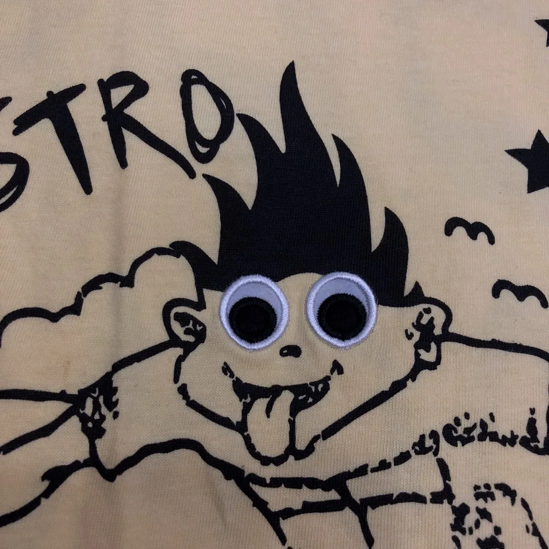 Мужская и женская футболка с принтом Travis Scott Look уличная хлопковая Футболка в